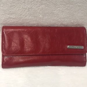 Kenneth Cole Reaction Red Leather Wallet/Clutch